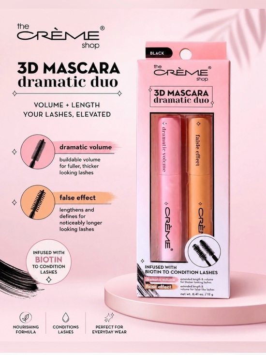 The Creme Shop Other - 🖤 Crème Shop 3D Mascara Dramatic Duo – Volume + Length 🖤